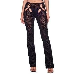 IAMGIA Amina Sheer Mesh Pants with Cut Out in Black XS